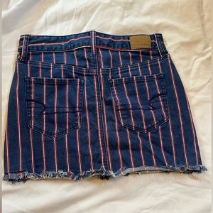 American Eagle hi-rise stretch denim skirt.